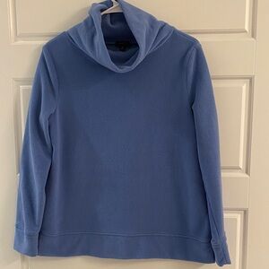 Talbots Blue Mockneck Fleece Pullover